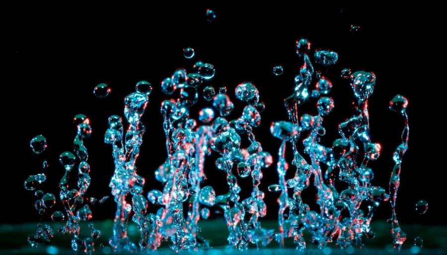 Leaping water droplets