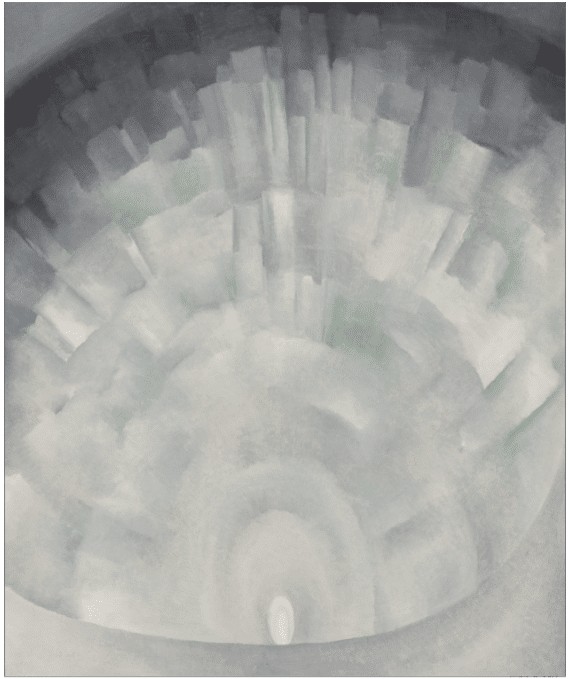 Georgia O’Keeffe Ballet Skirt or Electric Light from the White Roses motif oil